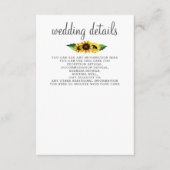 Wasserfarben Sonnenblumen Land Rustikale Hochzeit Begleitkarte (Vorderseite)