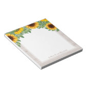 Wasserfarben Sonnenblumen mit Textupen aus Holz Notizblock (angewinkelt)