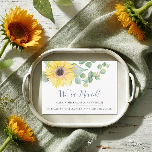 Wasserfarben Sonnenblumen Neue Zuhause Moving Ankü Begleitkarte
