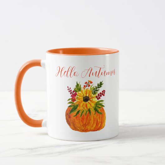 Wasserfarben Sonnenblumen Niedlich Herbst Rustikal Tasse (Links)