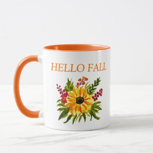 Wasserfarben Sonnenblumen Niedlich Herbst Rustikal Tasse (Links)