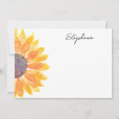 Wasserfarben Sonnenblumen Personalisiert Mitteilungskarte (Vorderseite)