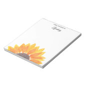 Wasserfarben Sonnenblumen Personalisiert Notizblock (Rotiert)