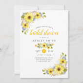 Wasserfarben Sonnenblumen Rustikales Brautparty Einladung (Vorderseite)
