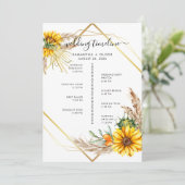 Wasserfarben Sonnenblumen Rustikales Programm (Stehend Vorderseite)