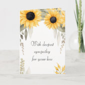 Wasserfarben Sonnenblumen Tiefes Beileid Karte (Vorderseite)