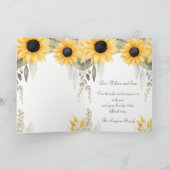 Wasserfarben Sonnenblumen Tiefes Beileid Karte (Innenseite)