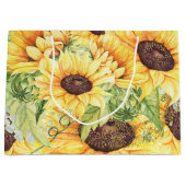 Wasserfarben Sonnenblumen und große Grünflächen Geschenktüte (Vorderseite)