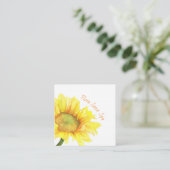 Wasserfarben Sonnenblumenblume Wellness-Center Quadratische Visitenkarte (Stehend Vorderseite)