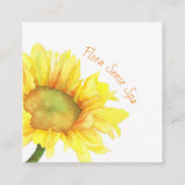 Wasserfarben Sonnenblumenblume Wellness-Center Quadratische Visitenkarte (Vorderseite)