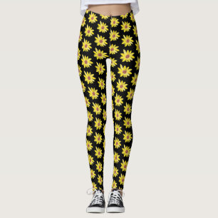 Wasserfarben-Sonnenblumenknospen Lebendig Handgema Leggings