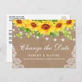 Wasserfarben SonnenblumenKraft ändert das Datum Postkarte (Vorne/Hinten)