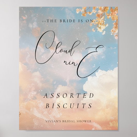 Wasserfarben Sonnenuntergang Cloud 9 Brautparty Fo Poster (Vorne)