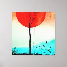 Wasserfarben-Sonnenuntergang für die Natur