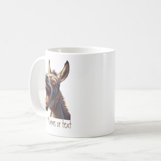 Wasserfarben Spaß lachen Donkey Burro Custom Kaffeetasse (Vorderseite Links)