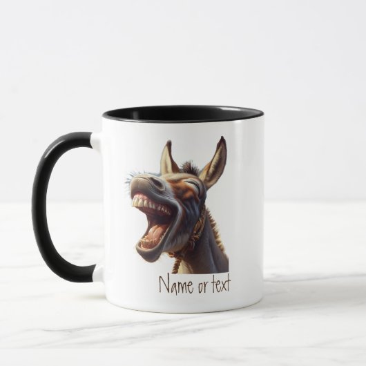 Wasserfarben Spaß lachen Donkey Burro Custom Tasse (Links)