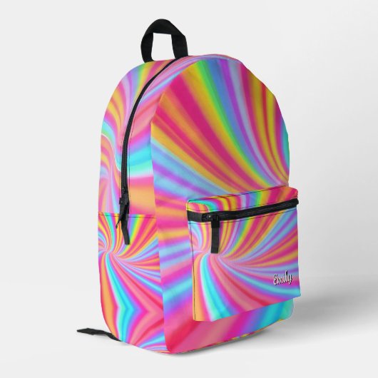 Wasserfarben Spiralschleife Swirl Bedruckter Rucksack (Rückseitige Ecke links)