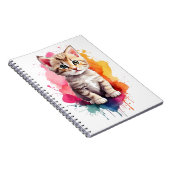 Wasserfarben Splash Art Kitchen Cat Spritzer Paint Notizblock (Rechte Seite)