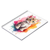 Wasserfarben Splash Art Kitchen Cat Spritzer Paint Notizblock (Linke Seite)