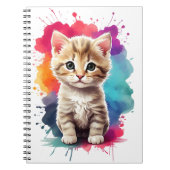 Wasserfarben Splash Art Niedlich Kitten Spritzer P Notizblock (Vorderseite)
