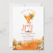 Wasserfarben Spritz Orange Blume Brautparty Einladung (Vorderseite)