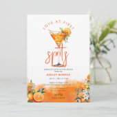Wasserfarben Spritz Orange Blume Brautparty Einladung (Stehend Vorderseite)