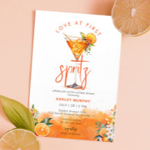 Wasserfarben Spritz Orange Blume Brautparty