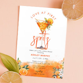 Wasserfarben Spritz Orange Blume Brautparty Einladung