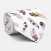 Wasserfarben-Stammfedern nahtloses Muster Krawatte (Gerollt)