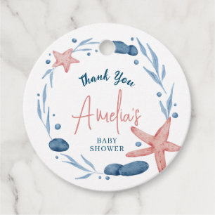 Wasserfarben Starfish Coral Reef Kinderdusche Geschenkanhänger