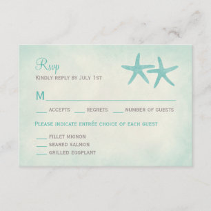 Wasserfarben-Starfish-Hochzeit-RSVP/Antwortkarte RSVP Karte