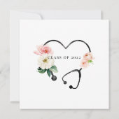 Wasserfarben-Stethoskop-Abschluss Einladung (Rückseite)