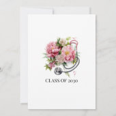 Wasserfarben-Stethoskop-Abschluss Einladung (Rückseite)