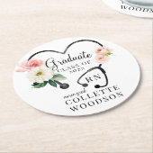 Wasserfarben-Stethoskop-Abschluss Runder Pappuntersetzer (Angewinkelt)