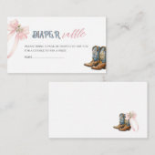 Wasserfarben Stiefel oder Bows Babydusche Windelra Begleitkarte (Vorne/Hinten)