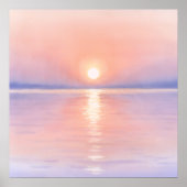 Wasserfarben Stil Sonne - Seascape Art Poster (Vorne)