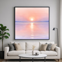 Wasserfarben Stil Sonne - Seascape Art
