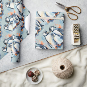 Wasserfarben Stilpinguin Bird Wilderness Art Geschenkpapier