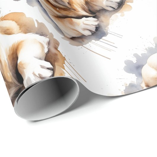 Wasserfarben Stilpinguin Bird Wilderness Art Geschenkpapier (Rolleneckpunkt)