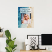 Wasserfarben-Strand-Feier-des-Lebens-Willkommenssc Poster (Heimbüro)