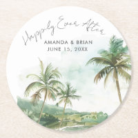 Wasserfarben Strand Hochzeit glücklich immer nach