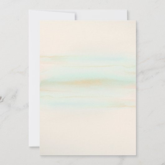 Wasserfarben Strand Hochzeit Pink Blue Einladung (Rückseite)