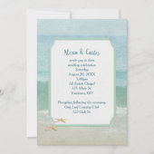 Wasserfarben Strand Hochzeit und Starfish Einladung (Vorderseite)