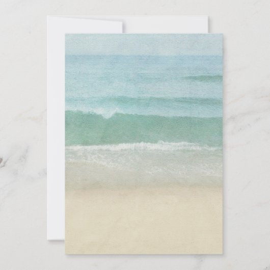 Wasserfarben Strand Hochzeit und Starfish Einladung (Rückseite)