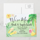 Wasserfarben Strand Thema Änderung der Adresse, Ankündigungspostkarte (Vorne/Hinten)