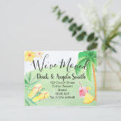 Wasserfarben Strand Thema Änderung der Adresse, Ankündigungspostkarte (Stehend Vorderseite)