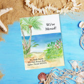 Wasserfarben Strand tropisch wir verschoben haben Ankündigungspostkarte