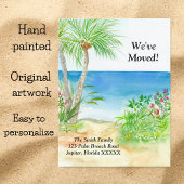 Wasserfarben Strand tropisch wir verschoben haben Ankündigungspostkarte