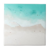 Wasserfarben, Strand und Meer, Himmel Fliese (Vorderseite)