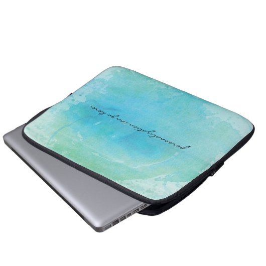 Wasserfarben Strand Wasser Meer Laptop-Tasche Laptopschutzhülle (Vorne Knopf)